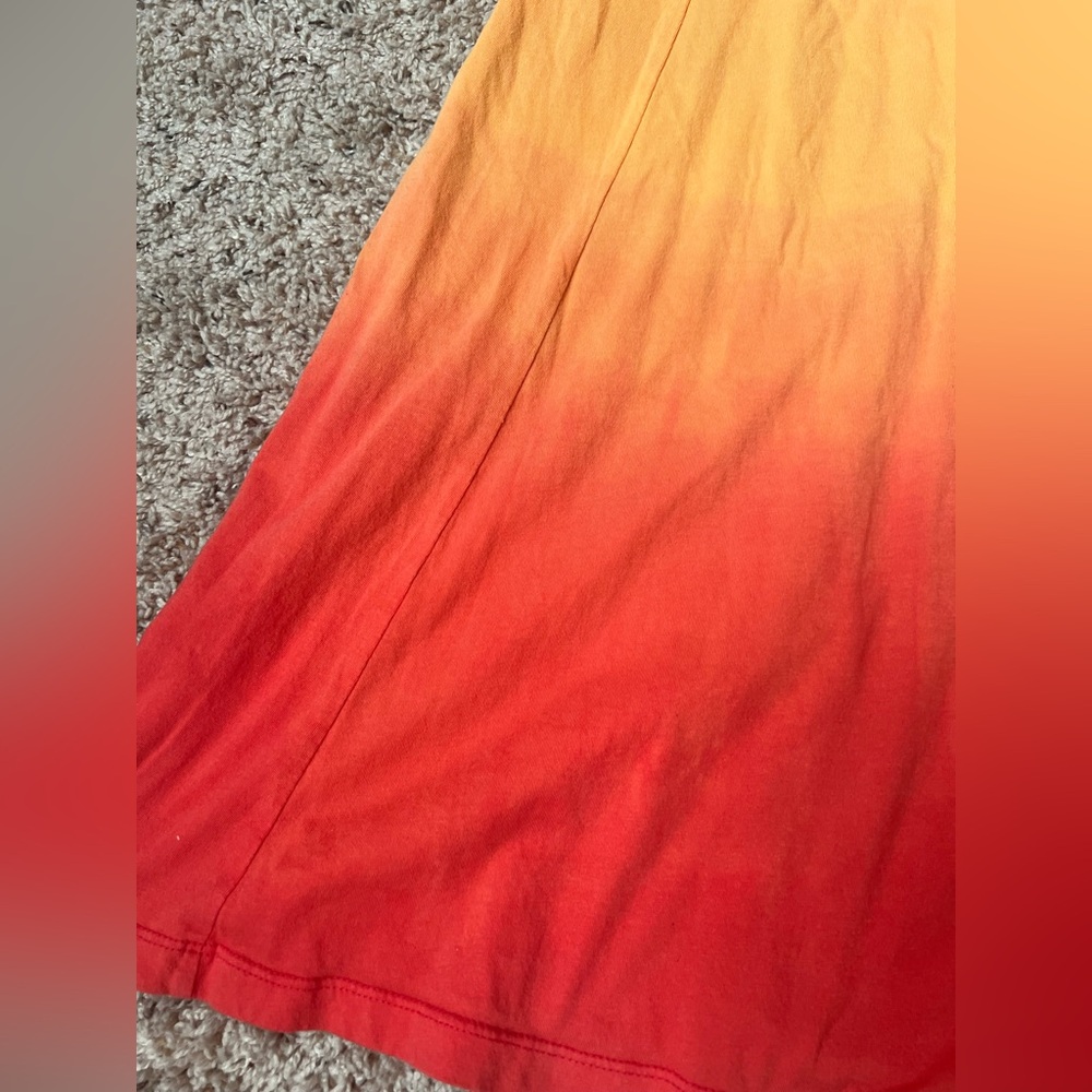 Old Navy Sunset Ombre Dip Dyed Maxi Dress W/ Ruffle Spaghetti Straps. S. - Picture 4 of 11